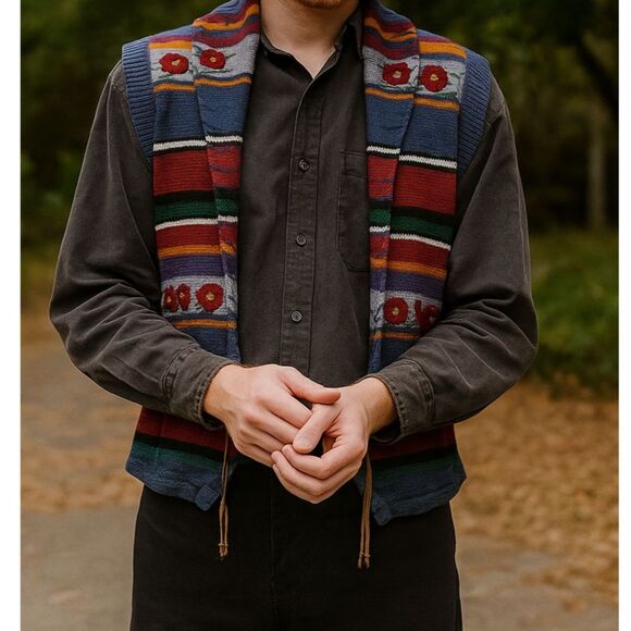 Brynn Connelly Western Knit Sweater Vest - Picture 1 of 11